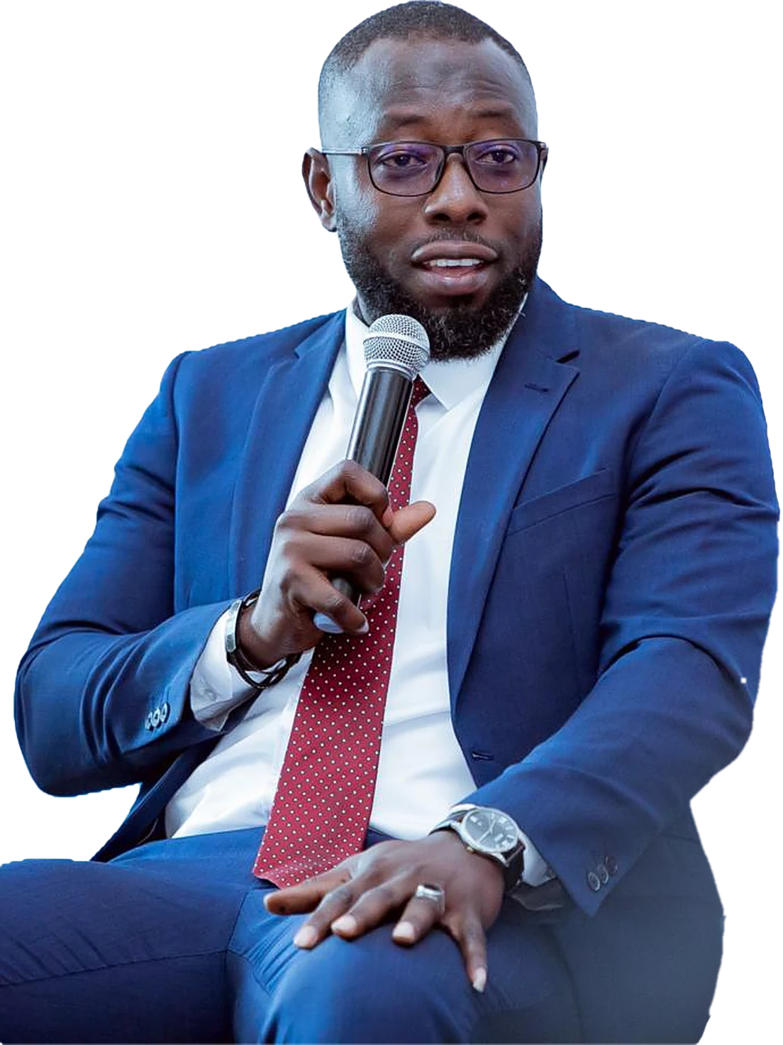 Abubakar Issaka speaking on a panel